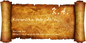 Korenika Adrián névjegykártya